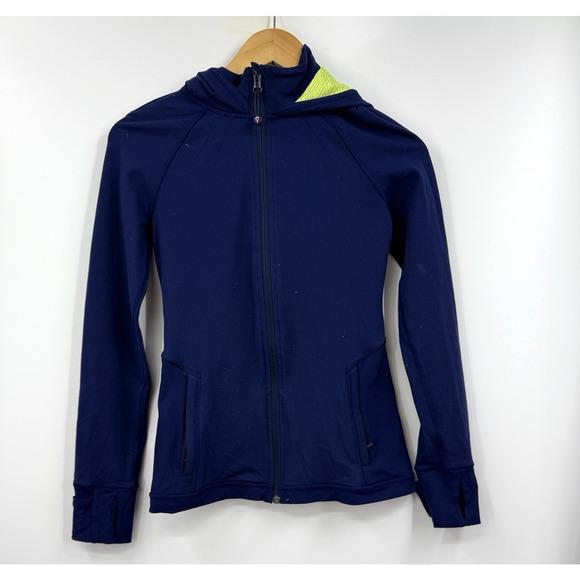 Ivivva By Lululemon Blue Hooded Zipper Sweatshirt Jacket Girls‎ Youth Size 12 - Picture 1 of 5